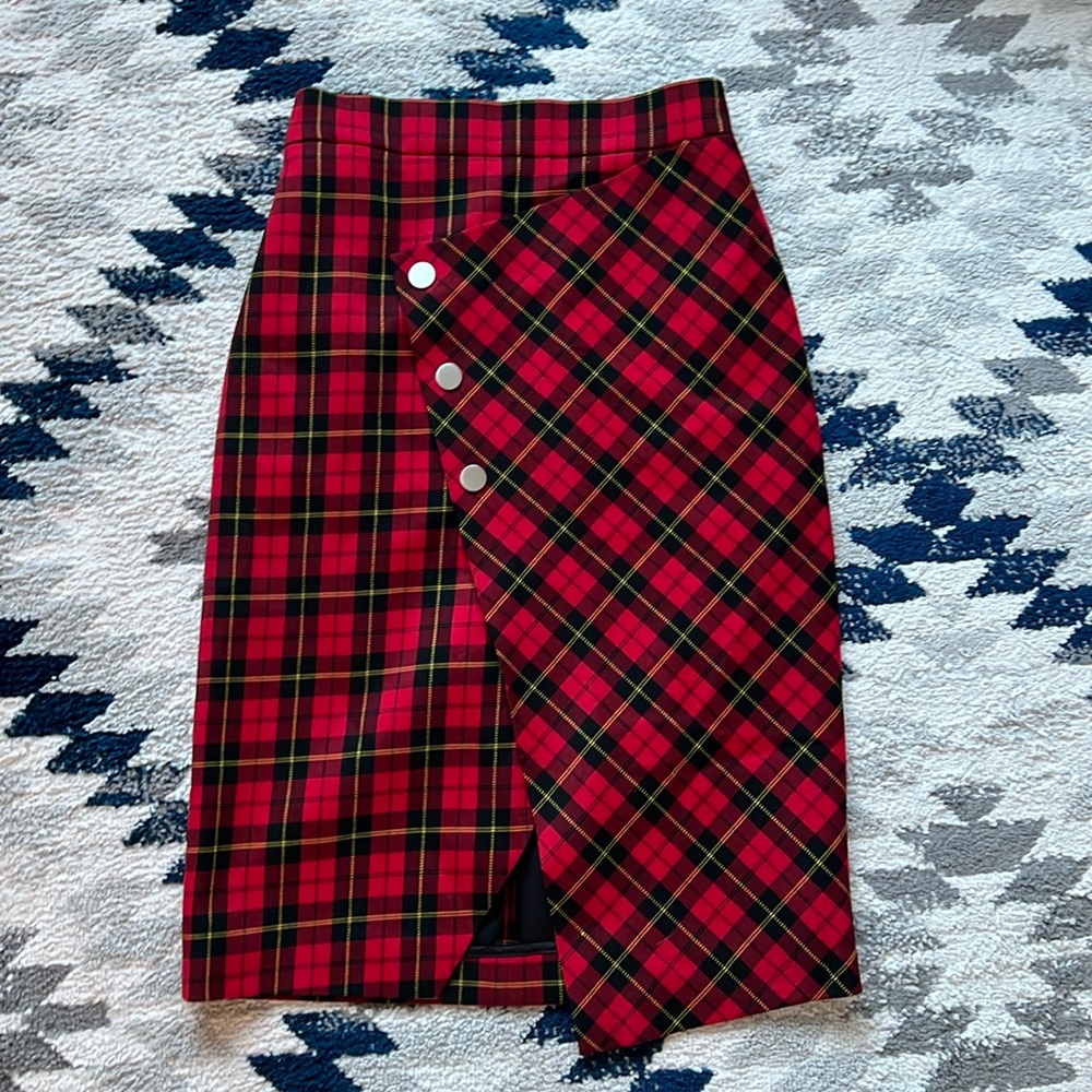 Maje red plaid skirt (size 38/US size 2) new with tag